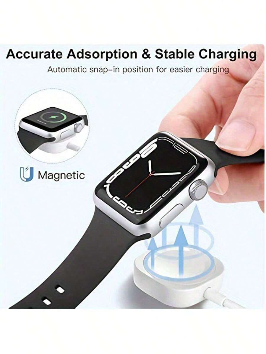 磁吸式无线充电器，便携式快速充电站，带USB数据线，兼容 Series 9、8、7、6、SE、5、4、3、2、1 - 彩色 - 查看 1