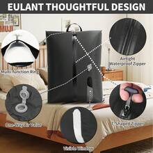 16L/29L Reusable Vacuum Storage Bags, No Electric Pump Needed One-Way Valve Compression Bags For Travel Luggage & Clothes - A - View 3