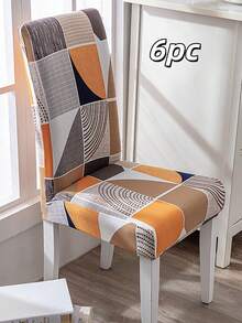 TIANWOWO Bộ 1/4/6 tấm bọc ghế in họa tiết co giãn, bọc ghế ăn có thể tháo rời toàn bộ, thích hợp cho gia đình và khách sạn. - Nhiều màu - Xem 8