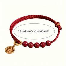 A Red String Woven Lucky Charm Pendant Bracelet, A Of Good Fortune Family And Friends PCPD - Red - View 8