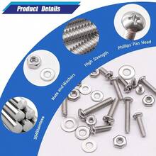 Bestselling Taiss Screws Nuts And Bolts Assortment Kit, 304 Stainless Steel Bolts And Nuts Kit, #6-32#8-32#10-24 8 Sizes  Pan Bolt And Nut Washers, 237PCS Screw Assortment Producto Tendencia - C - View 3