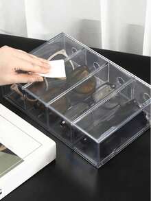 Hộp đựng kính mắt 4 tầng bằng acrylic, giá để bàn xếp chồng được dùng để đựng kính mắt, mỹ phẩm và trang sức, có ngăn kéo, dung tích lớn, có thể đặt nằm ngang hoặc dọc, hộp đựng có ngăn kéo trong suốt để bàn, thích hợp để đựng kính mắt, mỹ phẩm và son môi - Giá chống bụi, thích hợp làm quà tặng. - Nhiều màu - Xem 9