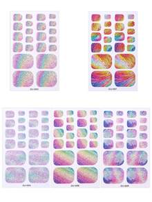 20片装 - 彩虹渐变闪粉美甲贴纸。这款春夏系列采用渐变微闪设计。易于粘贴，非常适合女士在度假、节日、派对、约会或居家美甲时使用。 - 彩色 - 查看 24