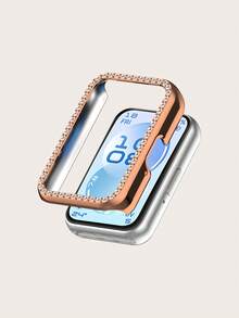 1 chiếc ốp lưng đồng hồ nữ trơn, thời trang, đính đá một hàng, mạ điện, làm từ nhựa PC, khoét rỗng, tương thích với vòng đeo tay thông minh Band 11, phụ kiện dùng hàng ngày, quà tặng. - Ban nhạc 11 - Xem 7