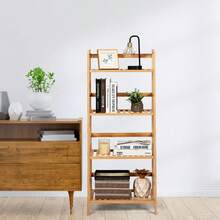 4-Tier Ladder Shelf, Bamboo Plant Stand Rack, Freestanding Bookshelf, Multifunctional Storage Shelves, Flower Stand Rack Holder - Tự nhiên - Xem 8