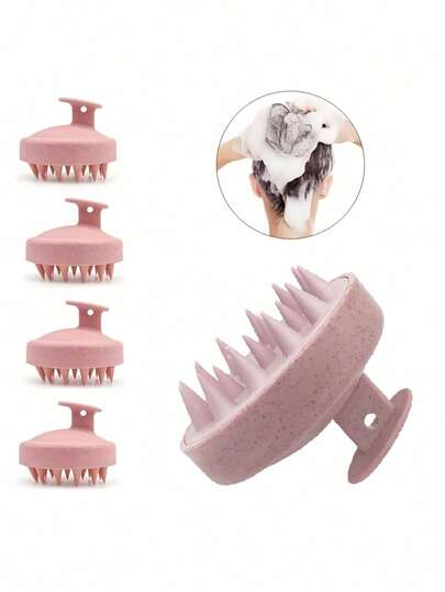 1pc Pink Plastic Hair Washing Brush, Soft Scalp Massage Brush, Body Care Tool, Suitable For Travel, Outdoor, Sports, Office, School, Hair Clips, Hair Accessories, Study Supplies, Valentine's Day Gift