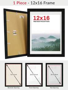 A4/A3/12x16/40x40厘米真木纹豪华相框，适用于墙面/桌面，优雅黑色/棕色/天然橡木色，多功能文件框，加厚边框和旋转卡扣，经典风格相框，30x40/12x16 - Real Grain (Upgraded Version) - 查看 20