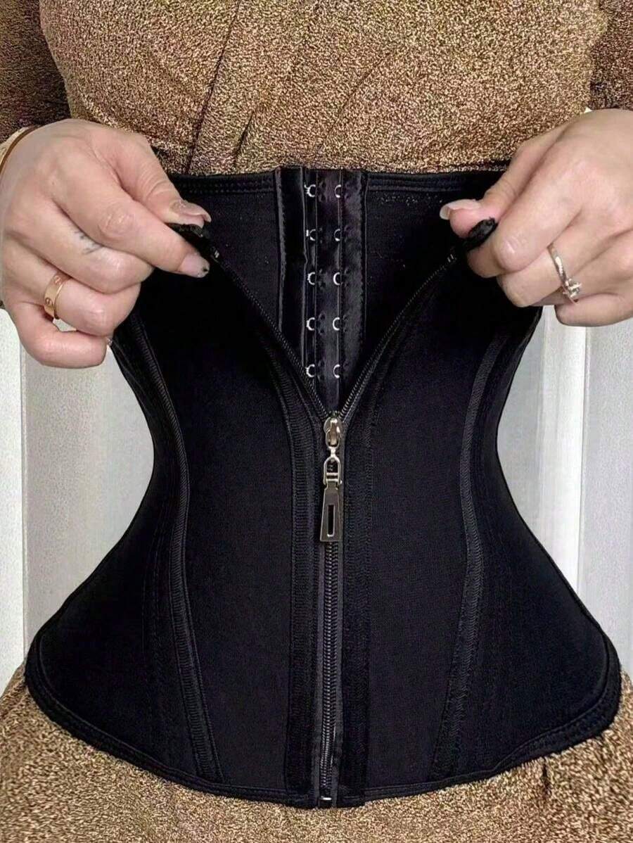 Women's Plus Size High Compression Waist Trainer Belt - Latex Body Shaper With Adjustable Buckle Closure, Posture Correction & Curvy Hourglass Figure - For, Party, Everyday - Elegant Black Latex Waist Cincher - 黑色 - 查看 1