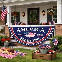 America 250th Anniversary Bunting Flag Classic 1776-2026 America Flag Print Fan Flag For Patriotic Party Supplies - Nhiều màu - Xem 3