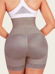 1 Pc Butt Lifting Shapewear Body Shaper Women Tummy Control Panties With Hook Zipper Closure - 紫色 - 查看 4