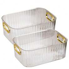 1-3个透明亚克力收纳盒，豪华桌面整理盒，适用于化妆品、护肤品、零食和家居用品，多用途透明收纳盒，适用于浴室、厨房和卧室 - 無色 - 查看 10