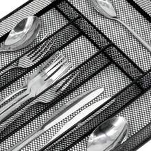 Silverware Drawer Organizer Holder Cutlery Tray Silverware Flatware Storage Divider For Kitchen Bedroom Living Room Mesh Wire With Non-Slip Foam Feet 5 Compoment Black - Black - View 3