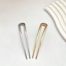 2 chiếc kẹp tóc kim loại hình chữ U, thích hợp để sử dụng hàng ngày. - Nhiều màu - Xem 7