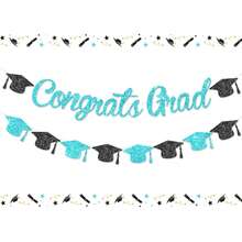1 set Pancarta de felicitaciones Decoraciones de graduación con acentos de birrete, Banderín de graduación, Decoración de gorra de graduado para celebración de graduación, Ceremonia, Fondo, Decoración de pared, Accesorios para fotomatón, Múltiples colores disponibles - Izamiento de la bandera de la temporada de graduación - Ver 12