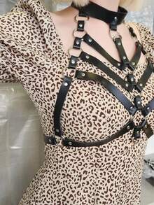 1 bộ corset/áo nịt ngực màu đen gợi cảm dành cho nữ, thích hợp mặc hàng ngày, đi lễ hội âm nhạc, hoặc làm trang phục Halloween. - màu đen - Xem 2