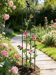 2/3/4 Tier Decorative Garden Trellis, Plant Climbing Support Cage Suitable For Vines, Flowers, Potted Plants, Vegetables, Tomatoes, Beans, Cucumbers, Outdoor Patio Garden Decor, Floral Climbing Rack - Plant Climbing Frame - View 3