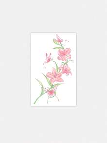1pc Waterproof, Sweat-Resistant, Washable Non-Reflective Temporary Floral Tattoo Sticker, Elegant, Graceful, Fashionable, Suitable For People - Multicolor - View 4