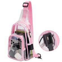 TINYAT Clear Sling Bag With USB Charging Port Stadium Approved Transparent Crossbody Backpack For Concerts And Travel ,City Bag,Y2k - Multicolor - View 9