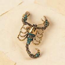 1pc Vintage Rhinestone Scorpion Brooch, Suitable For Daily Wear - Multicolor - View 5