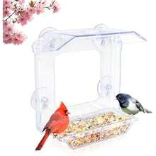 Window Bird Feeder With 4 Extra Powerful Suction Cups, Large Clear Bird Feeders For Outside With Double Seed Tray, Bird Watching For Cats, Easy To Install And Wash For Viewing & Garden Decor - / - View 1