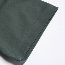 Adidas Camiseta Masculina Esportiva Casual Versátil de Gola Careca de Manga Curta Confortável e na Moda IS1034, Primavera/Verão - Verde escuro/verde acinzentado - Visão 5