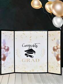 1pc Black And Gold Graduation Autograph Book, Graduation Season, Graduation Ceremony, Back To School Party, Celebration Guestbook Card - Style 1 - View 7