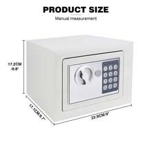7Sevenjokers 8.5L White Digital Security Cash Box With 2 Emergency Keys, Secure Lock Storage Box For Home Office Hotel Valuables & Cash - White - View 6