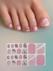 Nail Art Toe Stickers, Assorted Designs Including Glitter, Cartoon Hearts, Geometric Patterns, Solid Colors, Versatile Mixed Styles, Easy Application With Scraper - Multicolor - View 20