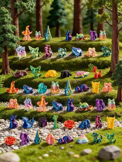 Mini Animal Figurines Miniature, Fairy Garden Art Sculptures, Moss Landscape Decoration, Lawn Yard Ornaments, Garden Decor