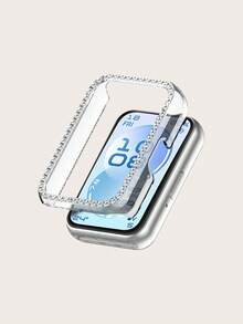 1 chiếc ốp lưng đồng hồ nữ trơn, thời trang, đính đá một hàng, mạ điện, làm từ nhựa PC, khoét rỗng, tương thích với vòng đeo tay thông minh Band 11, phụ kiện dùng hàng ngày, quà tặng. - Ban nhạc 11 - Xem 4