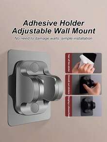 Pet Bathing Shower Sprayer Set With Flexible Stainless Steel Hose & No-Drill Holder, High Pressure Dog Shower Head With One-Button Pause Control, Pet Grooming Tool For Dogs Cats - Grey - View 3