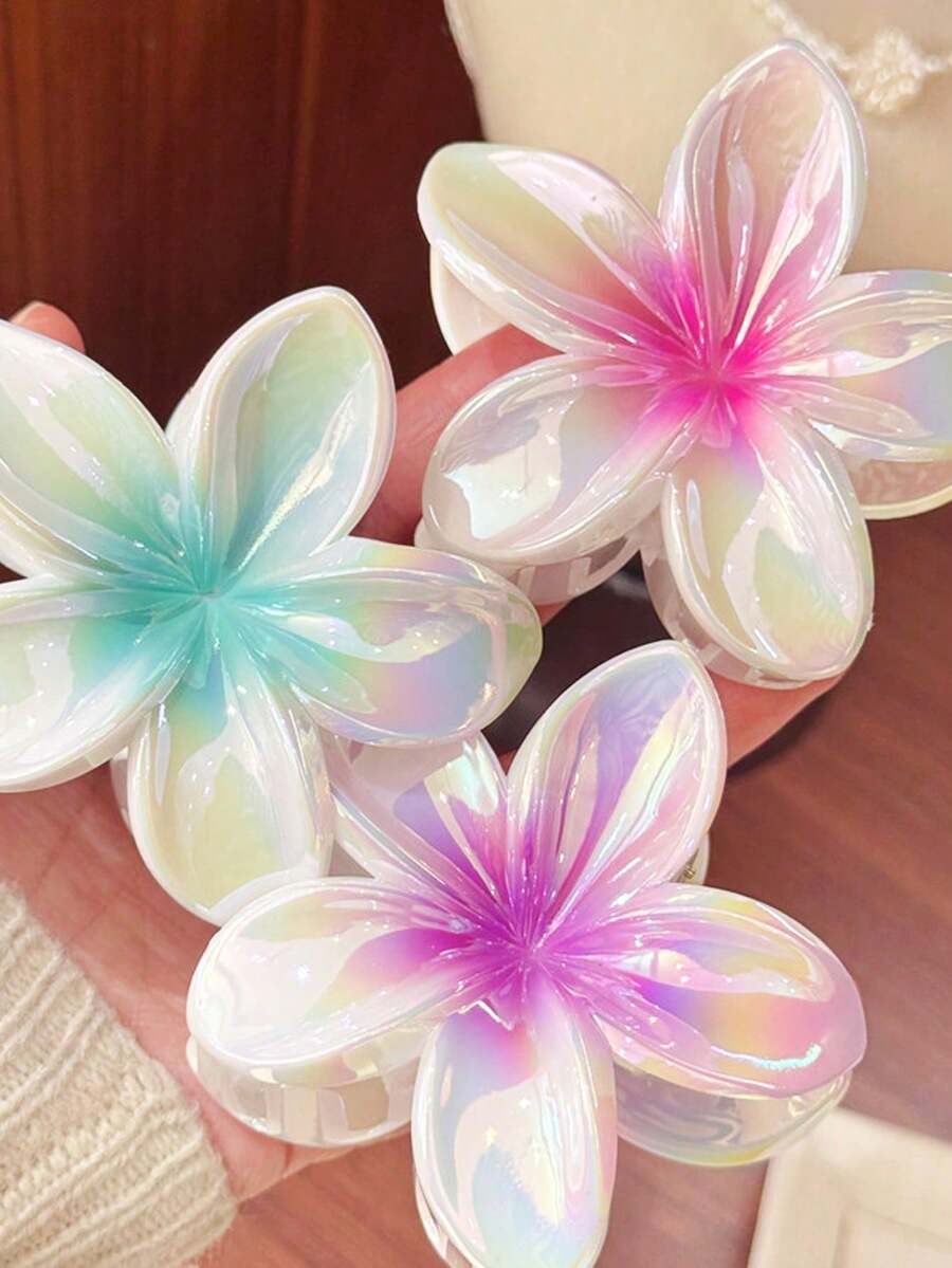 Bộ 3 kẹp tóc hình hoa cúc lấp lánh dễ thương, kiểu ombre, thích hợp cho kỳ nghỉ biển, chụp ảnh và sử dụng hàng ngày. - Nhiều màu - Xem 1