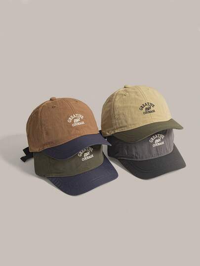 Mũ lưỡi trai thể thao vành ngắn, unisex, nhanh khô, lưới, trang trí chữ, phong cách retro, phối màu, mũ ngoài trời.