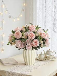 1/3pcs Artificial Peony Hydrangea Bouquet, Suitable For Home Decor, Kitchen Decor, Autumn Decor, Outdoor Decor, Dining Table Decor, Wedding Decor, Artificial Plants, Women's Gifts, Back To School Season - Baby Pink - View 7