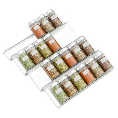 1/2/4/6 Stück Acryl Gewürzregal, Schublade einstellbarer stapelbarer Leiter-Typ transparenter Gewürzglas Organizer, multifunktionale Arbeitsplatten Aufbewahrung. Auch geeignet zum Aufbewahren von Kosmetik und Parfüms. Ein idealer Helfer für die Heimaufbewahrung.