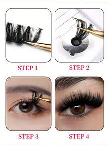 192 PCS Soft Band DIY Eyelash Clusters Pre-Made Russian Volume Lashes C/D Curl 8-18mm Mixed Length Fluffy Easy Wear Individual False Eyelashes - D - View 5