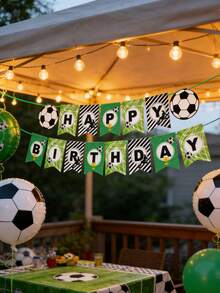 1 Set Football Themed Paper Football Pennant Flags, Suitable For Sports Parties, Birthday Gatherings, Etc. No Power Needed, Double-Sided Flags - Multicolor - View 8