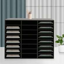 SanBouSi 24-Compartment Literature Organizer Desktop File Holder Office Mailbox - Black - View 10