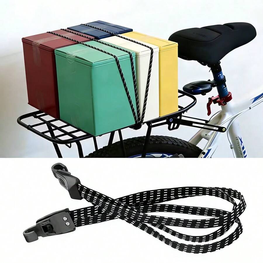 1pc New Simple Elastic Luggage Tie Down Strap, Suitable For Securing Luggage And Items On Bicycles/Electric Vehicles - B - View 1