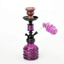 一套经典阿拉伯水烟套装，包括小型单管水烟壶、烟管、烟钳、烟碗，便携式，无需用电。 - 均碼 - 查看 10