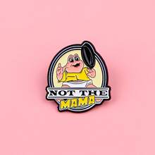 Ghim cài áo in hình động vật hài hước "Không phải mẹ!" - Hình ảnh quái vật hoạt hình, khủng long, phụ kiện trang sức thời trang, quà tặng. - màu đen - Xem 3