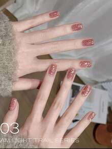 10毫升闪亮绿蓝色钻石亮片美甲梦幻亮片指甲油，2026春夏反光钻石亮片美甲用品，橙色指甲 - 彩色 - 查看 7