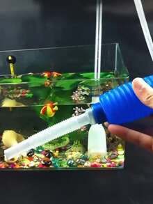 Bomba de acuario eficiente | Herramienta para cambio de agua y limpieza de arena con tubería suave y accesorios, diseño transparente | Con asa de fácil agarre, sin batería requerida - Codo - Ver 3