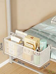 多功能悬挂式收纳篮，耐用网状结构，透气性好，金属材质，男女宿舍或双层床适用，深款收纳篮可放置水瓶、文具、小型电子产品等，床头收纳篮，宿舍必备收纳容器 - 多色 - 查看 13