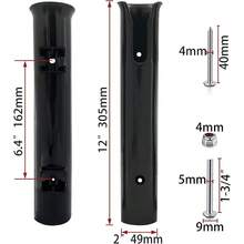 Fishing Rod Holder Bracket Wall Mount Boat Side Mount Tool Holder Tube With Screws For 2 3 4 6 Pole Storage White Black - 1 - View 3