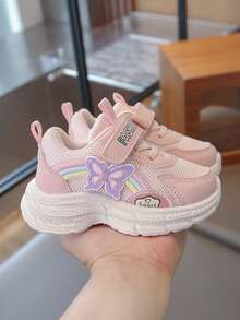 1 par de zapatillas deportivas casuales con decoración arcoíris, malla transpirable, duraderas y antideslizantes, adecuadas para el campus y uso diario en primavera/otoño, zapatos deportivos de moda - Rosa - Ver 6