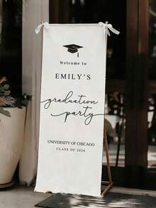 1pc - Customized Graduation Banner, Customized Graduation Party Banner, Graduation Photo Backdrop, Graduation Party Welcome Sign, For Graduation Ceremony, Graduation Celebration Banner, Creative Graduation Banner - Multicolor - View 3
