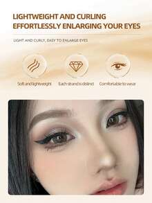 120 pièces de faux cils naturels épais pré-collés à courbure D, longueur de 8 à 16 mm, style européen et américain, cils bouclés segmentés, cils volumineux et doux, fait main DIY, convient pour un maquillage léger et intense, port quotidien, portable et facile à utiliser - Pas de boucle - Voir 8