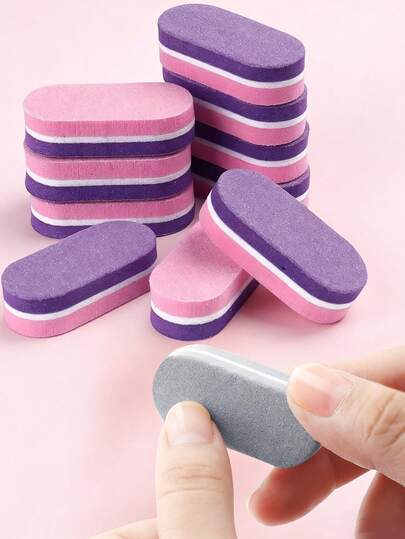 ART LALIC 10/20 miếng mút đánh bóng móng tay mini, dụng cụ đánh bóng hai màu dùng cho móng tay và móng chân, gel acrylic, phụ kiện salon.