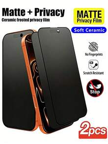 Privacy Matte Phone Screen Protector 2pcs/Set Privacy Screen Protector Film For IPhone 17 Pro Max/16/15/14/13/12/11/Xs/XSmax/Xr And Other Models. Made Of Soft Film Material, Not Tempered Glass/Ceramic. Shatterproof And Shock-Absorbing. Privacy Function Ensures Screen Content Only Visible From The Front. Essential Daily Protection. Office And Home Phone Screen Protective Accessory. Waterproof, Anti-Fall, And Scratch-Resistant Mother's Day Gift - Black - View 22